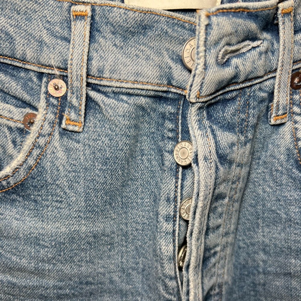 Agolde Riley Light Blue Distressed Jeans - Picture 5 of 6